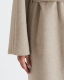 ELLA | Cashmere Long Coat with natural marten collar