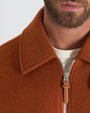 HERON | Wool and Cashmere Bomber with Leather Sleeves and Details