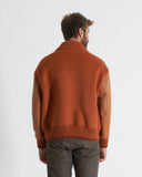 HERON | Wool and Cashmere Bomber with Leather Sleeves and Details