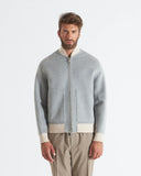 LAURENT | Wool and Cashmere Bomber with Contrasting Knit Details
