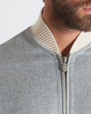 LAURENT | Wool and Cashmere Bomber with Contrasting Knit Details