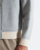 LAURENT | Wool and Cashmere Bomber with Contrasting Knit Details