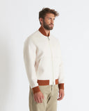 LAURENT | Wool and Cashmere Bomber with Contrasting Knit Details
