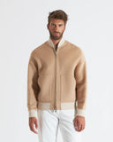 LAURENT | Wool and Cashmere Bomber with Contrasting Knit Details