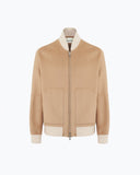 LAURENT | Wool and Cashmere Bomber with Contrasting Knit Details