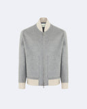 LAURENT | Wool and Cashmere Bomber with Contrasting Knit Details