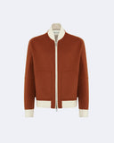 LAURENT | Wool and Cashmere Bomber with Contrasting Knit Details