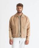 LOUIS | Wool and Cashmere Bomber with Leather Details