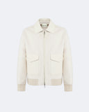 LOUIS | Wool and Cashmere Bomber with Leather Details