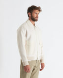 LOUIS | Wool and Cashmere Bomber with Leather Details