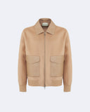 LOUIS | Wool and Cashmere Bomber with Leather Details
