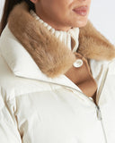 SERENA | Puffer Jacket with Mink Collar and Wool Trim