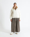 SERENA | Puffer Jacket with Mink Collar and Wool Trim