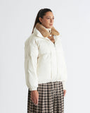 SERENA | Puffer Jacket with Mink Collar and Wool Trim