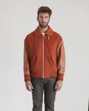 HERON | Wool and Cashmere Bomber with Leather Sleeves and Details